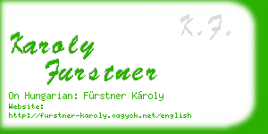 karoly furstner business card