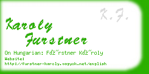 karoly furstner business card